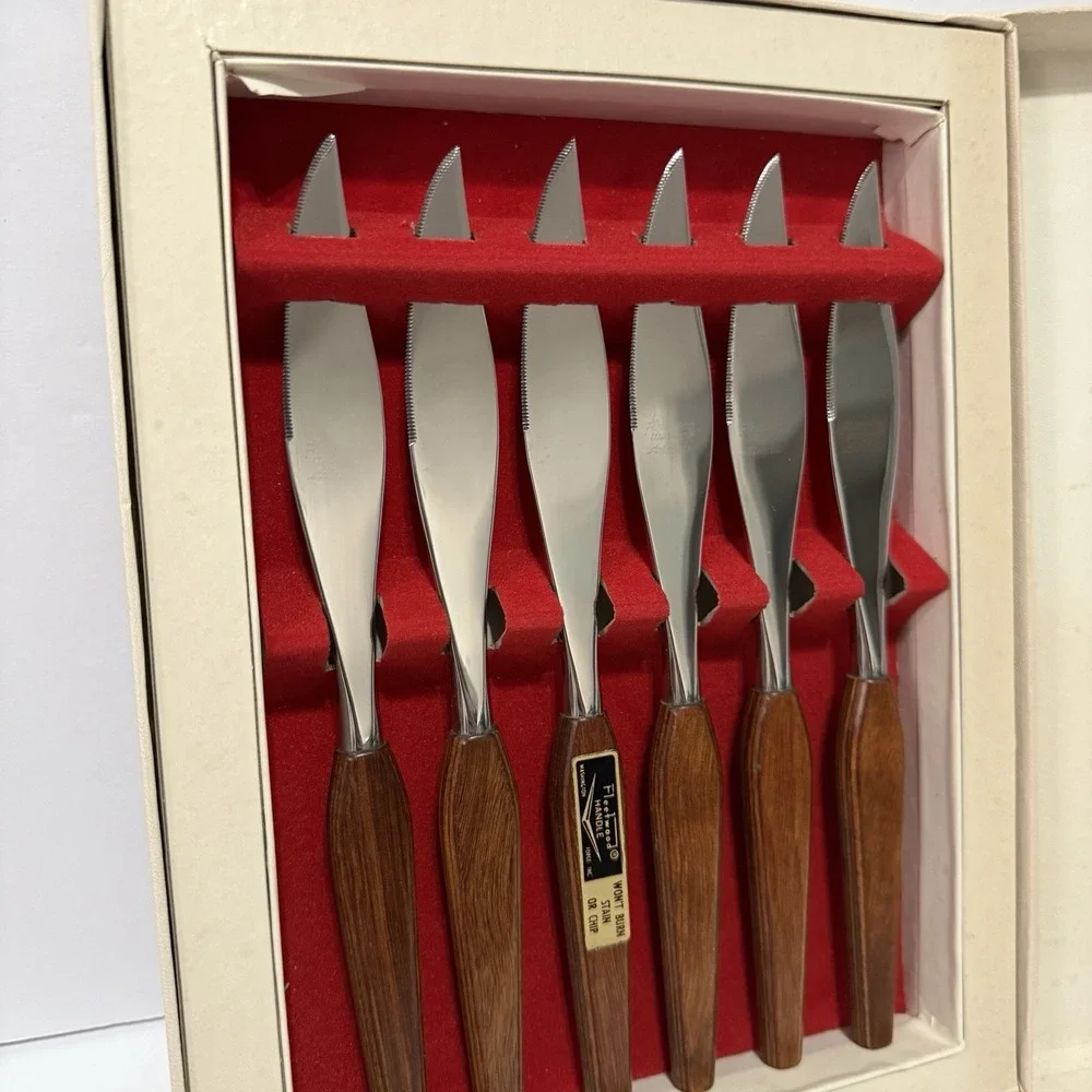 Washington‎ Forge Stainless Steel Butter Knife Set Wood Handles (Set of 6)